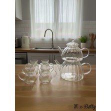 Miss Betty Cam Çaydanlık ve Bardak Seti Şeffaf