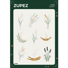 Zupez Botanik Doğa Temalı Ütüyle Uygulamalı Premium Kumaş Transfer Dekorasyon