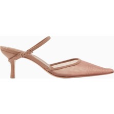 Simkhai Kieran 65 Şeffaf File-Deri Sivri Burun, Ayarlanabilir Tokalı El Yapımı Zarif Mule Sandalet