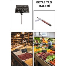 Manken İstanbul 50 Adet Yazı Kalemli Yaz Sil - Meze Etiketi - Saplamalı Etiket - Yaz Sil Etiket