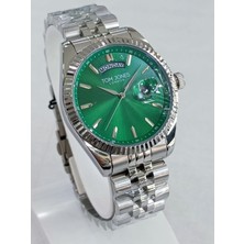 Tom Jones Çelik Kordonlu, Metalik, Takvimli, Su Geçirmez, 2 Yıl Garantili Erkek Kol Saati