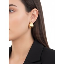 Gold Damla Çelik Küpe