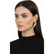 Gold Kruvasan Çelik Küpe