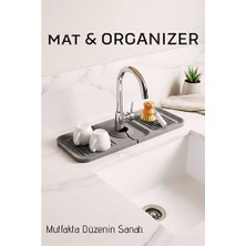 Modacar Silikon Batarya Matı & Lavabo Organizeri: Premium Musluk Altı Kurutma Matı