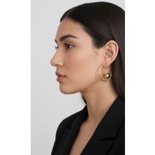 Gold Yıldızlı Çelik Küpe