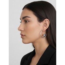 Gümüş Renkli Yıldızlı Çelik Küpe