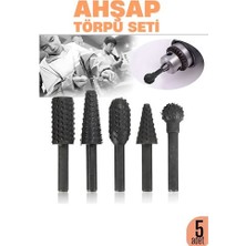 Modacar Ahşap Oyma Törpü Seti -5'li Matkap Ucuna Şekillendirme Takımı