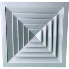 Nef Teknik Qua Düz Kanatlı Kare Tavan Anemostat,alüminyum, RAL9016,YERLIÜRETIM