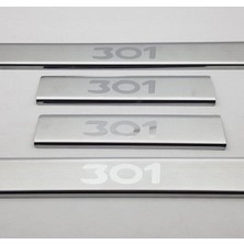 Universal Peugeot 301 2013> Krom Kapı Eşiği 4 Parça Paslanmaz Çelik