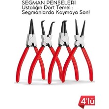 Modacar Profesyonel 4'lü Segman Pensesi Seti | 18 cm | Iç Dış Eğri Düz Uçlu Yaylı Pense Takımı