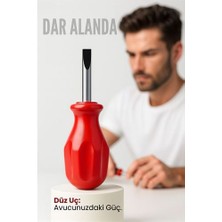 Modacar Avuç Içi Mini Topaç Tornavida Düz Uçlu Kısa Şaft Ufak Vidalama Anahtarı Hassas El Aleti