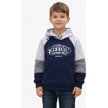 Monox Erkek Çocuk Feedom Baskılı 3 Iplik Şardonlu Kapşonlu Sweatshirt