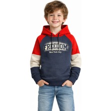 Monox Erkek Çocuk Feedom Baskılı 3 Iplik Şardonlu Kapşonlu Sweatshirt