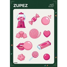 Zupez Şeker ve Tatlı Temalı Ütüyle Uygulamalı Premium Kumaş Transfer Tasarımı