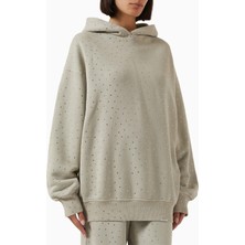 Represent Spark Oversize Hoodie, Acid Wash Pamuk ve Hotfix Kristal Detaylı, Şık ve Spor