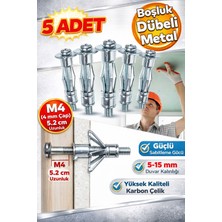 DESIPHON 4X46 Metal Paraşüt Dübeli | Alçıpan, Çelik, Tuğla & Bims Duvar Uyumlu | Boşluk Dübel | 5 Adet