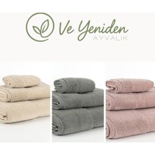 Ve Yeniden Micro Cotton 3’lü Havlu Seti – %100 Pamuk (Banyo, Yüz, Ayak)