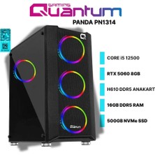 Quantum Gaming Panda PN1314 I5-12500 16GB Ddr5 500GB Nvme Rtx 5060 8gb Freedos Oyuncu Bilgisayarı
