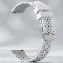 bbtech 18MM Android Akıllı Saatler ile Uyumlu Çiçek Desenli Çift Renk Kordon Silikon 18 mm Kayış