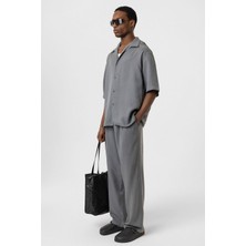 Vamos Relaxed Fit Kumaş  Pantolon Gri