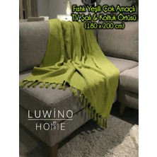Luwino Home Koltuk Örtüsü , Tv Şalı , Throw ,yatak Örtüsü , Çok Amaçlı Örtü , Fıstık Yeşili Renk 180X200 cm