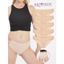 Donaluxe Kadın Slip Külot, Ten Renk Bikini Külot, Pamuklu Yumuşak Kumaş 5'li Paket Bikini Külot