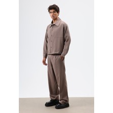 Vamos Baggy Fit Kumaş Pantolon Vizon