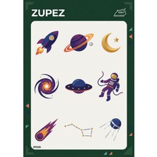 Zupez Astronot Gezegen Roket Desenli Uzay Temalı Ütüyle Uygulamalı Transfer