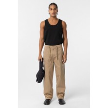 Vamos Baggy Fit Gabardin Pantolon Taba