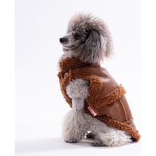 Pawstar Kahverengi Churchill Yelek Kalın Köpek Yeleği Köpek Kıyafeti Köpek Yağmurluk
