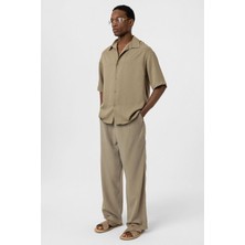 Vamos Relaxed Fit Kumaş  Pantolon Haki