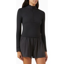 Vuori Studio Half-Zip Crop Top, Stretch Knit Spor ve Şık Üst