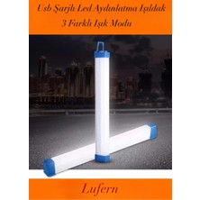 Lufern Uzun Ömürlü USB Şarjlı LED Aydınlatma Işıldak 3 Farklı Işık Modu Çadır Yanıp Sönen Ayarlanabilir
