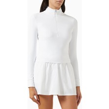 Vuori Studio Half-Zip Crop Top, Stretch Knit Spor ve Şık Üst