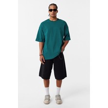 Vamos Basıc Oversize Tişört Petrol