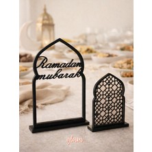 Glam Dekorasyon Siyahramadan Mubarak 2’li Set Ramazan Ayı Hediyelik Süs Dekorasyonu Masa Sofra Süsü Ramazan Bayramı