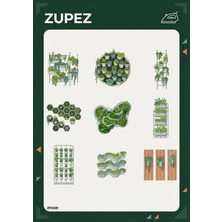 Zupez Botanik Doğa Temalı Dekoratif Ütüyle Uygulamalı Kumaş Transfer Baskı Seti