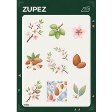 Zupez Badem Çiçeği ve Botanik Desenli Ütüyle Uygulanabilir Kumaş Transfer Baskı