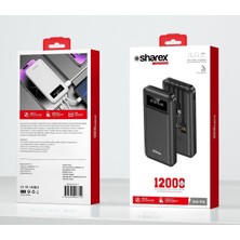 Güçlü 12.000 Mah Sharex SHX-P12 Powerbank – Taşınabilir Şarj, Hızlı & Güvenilir Enerji