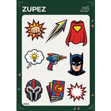 Zupez Süper Kahraman Temalı Ütüyle Uygulamalı Kumaş Transfer Tasarım Baskı Seti