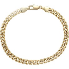 SERENES Kalın Gurmet Tarzı 14 Ayar Altın Kaplama Şık Kadın Bileklik