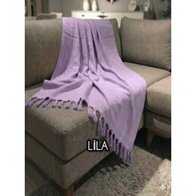 Luwino Home Koltuk Örtüsü , Tv Şalı , Throw ,yatak Örtüsü , Çok Amaçlı Örtü , Lila Renk 180X200 cm