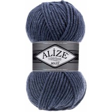 Alize Süperlana Maxi 5 Adet 203 Mavi Denim Melanj El Örgü Ipliği