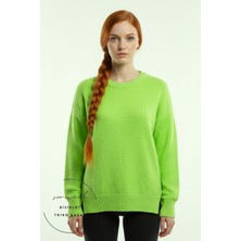 Sermoda Kadın Kazak -  Bisiklet Yaka Triko Kadın Kazak 433 Neon Yeşil