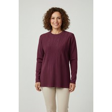 Ravencia Kadın Triko Mevsimlik Soğuk Iplik Bisiklet Yaka Genç Anne Kazak