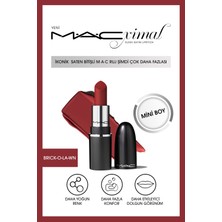 M.A.C Brick-O-La 1.8g G Macximal Mini Sleek Satin Lipstick Ikonik Saten Bitişli Ruj