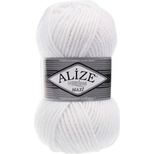 Alize Süperlana Maxi 5 Adet 55 Beyaz Renk El Örgü Ipliği