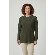 Ravencia Kadın Triko Mevsimlik Soğuk Iplik Bisiklet Yaka Genç Anne Kazak