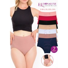 Donaluxe Kadın Külot , Kadın Yüksek Bel Pamuklu Hipster Külot 7'li