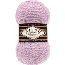 Alize Süperlana Klasik 5 Adet 505 Açık Lila Rengi El Örgü Ipliği